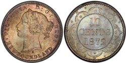 10 CENTS -  10 CENTS 1872 -  1872 NEWFOUNFLAND COINS
