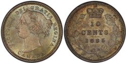 10 CENTS -  10 CENTS 1885 Obv.5 -  PIÈCES DU CANADA 1885