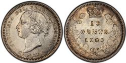 10 CENTS -  10 CENTS 1886 Avers.5, PETIT-6/6 -  PIÈCES DU CANADA 1886