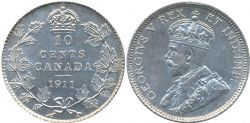 10 CENTS -  10 CENTS 1911 -  PIÈCES DU CANADA 1911