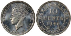 10 CENTS -  10 CENTS 1946 -  1946 NEWFOUNFLAND COINS