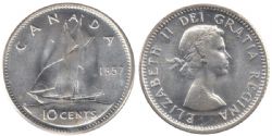 10 CENTS -  10 CENTS 1957 -  PIÈCES DU CANADA 1957