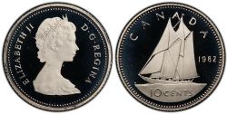 10 CENTS -  10 CENTS 1982 (PR) -  1982 CANADIAN COINS