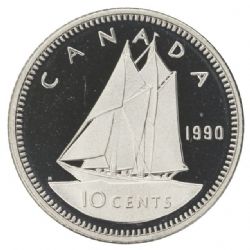 10 CENTS -  10 CENTS 1990 (PR) -  PIÈCES DU CANADA 1990