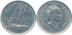 10 CENTS -  10 CENTS 1992 (BU) -  1992 CANADIAN COINS
