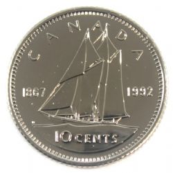 10 CENTS -  10 CENTS 1992 (PL) -  PIÈCES DU CANADA 1992