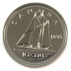 10 CENTS -  10 CENTS 1995 (PL) -  PIÈCES DU CANADA 1995