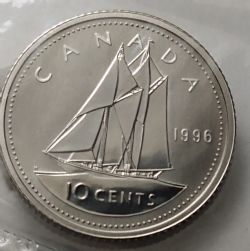 10 CENTS -  10 CENTS 1996 (PL) -  PIÈCES DU CANADA 1996