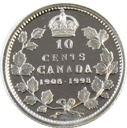 10 CENTS -  10 CENTS 1998 1908-1998 ÉDITION MIROIR (PR) -  PIÈCES DU CANADA 1998
