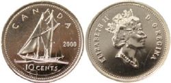 10 CENTS -  10 CENTS 2000 -  PIÈCES DU CANADA 2000