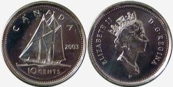 10 CENTS -  10 CENTS 2003 P ANCIENNE EFFIGIE -  PIÈCES DU CANADA 2003
