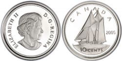 10 CENTS -  10 CENTS 2005 (PR) -  2005 CANADIAN COINS