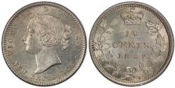 10 CENTS NEW BRUNSWICK -  10 CENTS 1862 -  1862 NEW BRUNSWICK COINS