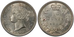 10 CENTS NEW BRUNSWICK -  10 CENTS 1864 -  1864 NEW BRUNSWICK COINS
