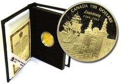100 DOLLARS -  275E ANNIVERSAIRE DE LA FONDATION DE LOUISBOURG -  PIÈCES DU CANADA 1995 20