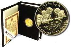 100 DOLLARS -  ANNÉE INTERNATIONALE DE L'ALPHABÉTISATION -  PIÈCES DU CANADA 1990 15