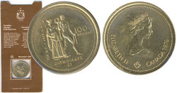 100 DOLLARS -  LES OLYMPIQUES DE MONTRÉAL -  PIÈCES DU CANADA 1976 01