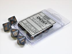 10D10 ENSEMBLE DÉS -  10D10, NOIR GRIS/CUIVRE -  OPAQUE CHX