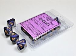 10D10 ENSEMBLE DÉS -  GOLDEN COBALT AVEC CHIFFRES OR -  SPECKLED CHX