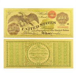 1863 -  COPIE DU BILLET DE 100 DOLLARS 1863 DES ÉTATS-UNIS (PLAQUÉ EN OR PUR) 167