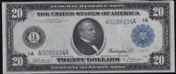 1914 -  20 DOLLAR 1914 DES ÉTATS-UNIS, BURKE/HOUSTON (F)