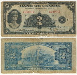 1935 -  2 DOLLARS 1935 ANGLAIS, OSBORNE/TOWERS SÉRIE A (G)