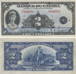 1935 -  2 DOLLARS 1935, OSBORNE/TOWERS SÉRIE F