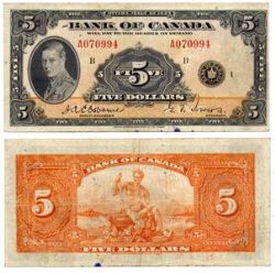1935 -  5 DOLLARS 1935, OSBORNE/TOWERS (EF)