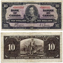1937 -  10 DOLLARS 1937, COYNE/TOWERS (F)