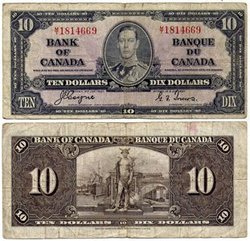 1937 -  10 DOLLARS 1937, COYNE/TOWERS (F)