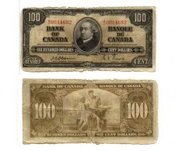1937 -  100 DOLLARS 1937, OSBORNE/TOWERS PRÉFIXES A/J