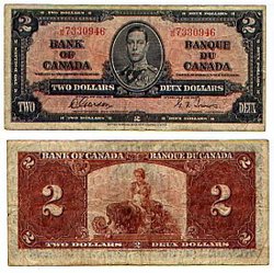1937 -  2 DOLLARS 1937, GORDON/TOWERS (VG)