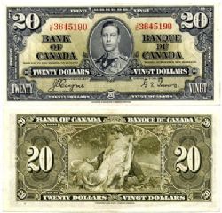 1937 -  20 DOLLARS 1937, COYNE/TOWERS PRÉFIXES J/E - K/E