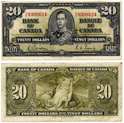 1937 -  20 DOLLARS 1937, GORDON/TOWERS (VF)