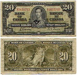 1937 -  20 DOLLARS 1937, GORDON/TOWERS (VG)