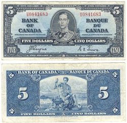 1937 -  5 DOLLARS 1937, COYNE/TOWERS (VF)