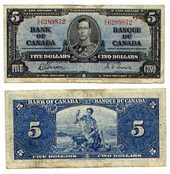1937 -  5 DOLLARS 1937, GORDON/TOWERS (F)