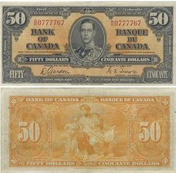 1937 -  50 DOLLARS 1937, GORDON/TOWERS (EF)