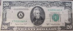 1950 -  20 DOLLAR 1950 DES ÉTATS-UNIS, SMITH/DILLON, BOSTON (F)