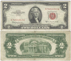 1953 -  2 DOLLARS DES ÉTATS-UNIS