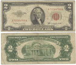 1953 -  2 DOLLARS DES ÉTATS-UNIS
