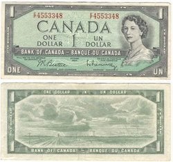 1954 - PORTRAIT MODIFIE -  1 DOLLAR 1954, BEATTIE/RASMINSKY