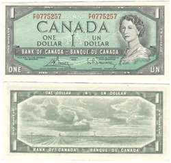 1954 - PORTRAIT MODIFIE -  1 DOLLAR 1954, BOUEY/RASMINSKY (EF)