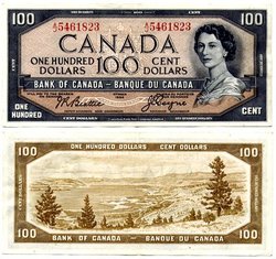 1954 - PORTRAIT MODIFIE -  100 DOLLARS 1954, BEATTIE/COYNE (AU)