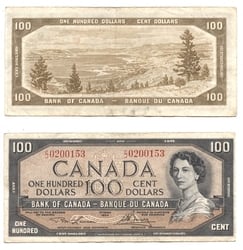 1954 - PORTRAIT MODIFIE -  100 DOLLARS 1954, LAWSON/BOUEY (F)