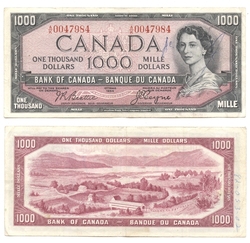 1954 - PORTRAIT MODIFIE -  1000 DOLLARS 1954, BEATTIE/COYNE (VG)