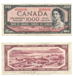 1954 - PORTRAIT MODIFIE -  1000 DOLLARS 1954, BEATTIE/RASMINSKY (F)