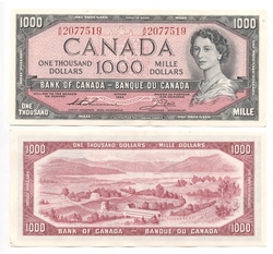 1954 - PORTRAIT MODIFIE -  1000 DOLLARS 1954, THIESSEN/CROW (EF)