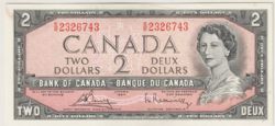 1954 - PORTRAIT MODIFIE -  2 DOLLARS 1954, BOUEY/RASMINSKY (G) - BILLET TEST