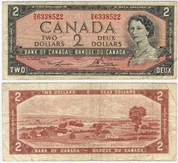 1954 - PORTRAIT MODIFIE -  2 DOLLARS 1954, LAWSON/BOUEY